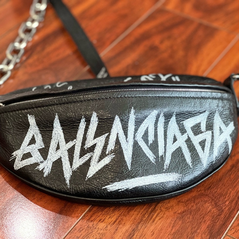 Balenciaga Graffiti Souvenir Belt Bag Leather XS